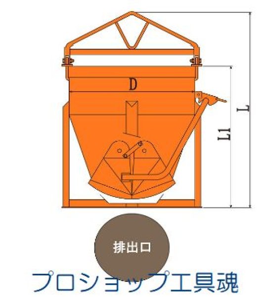 釜原鉄工所 生コンクリートバケット スーパーバケット 大口径型